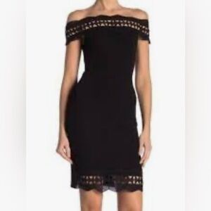 Love by Design NWT Nordstrom Elegant Black Lace Off-Shoulder Dress